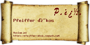 Pfeiffer Ákos névjegykártya